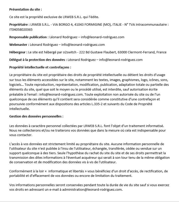 Mentions légales